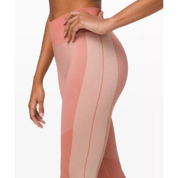 Lululemon Ebb to Train Tight Abstract In Copper Clay / Angel Wing Size 6 - Picture 2 of 9